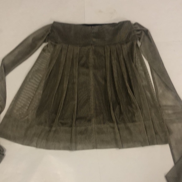 Ermanna 44 Skirt Metallic Link Knit Pleated Sheer Bow Straps Excellent Condition - Picture 7 of 8